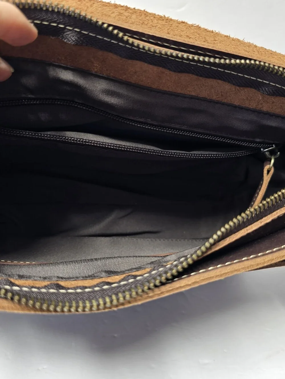 NWOT Men's Hand Crafted Leather Brown Satchel Small Messenger Bag